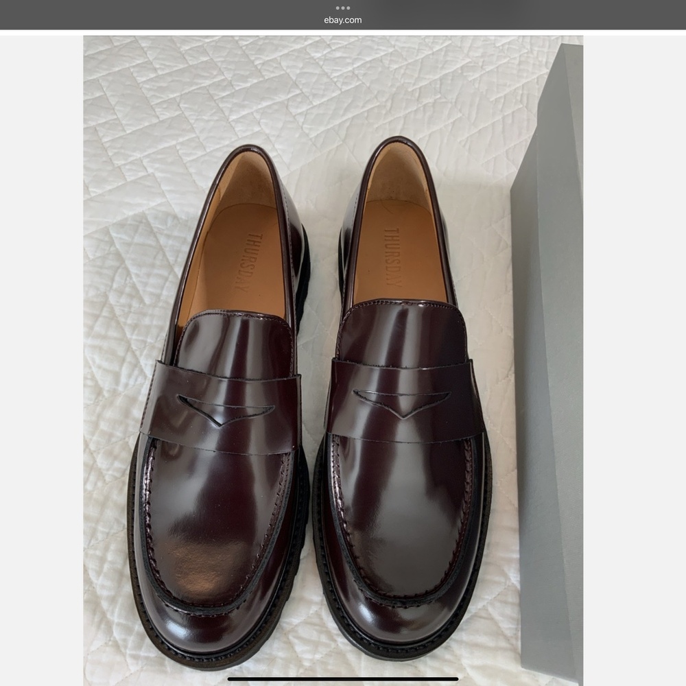Thursday Boots Women's Penny Loafers - Burgundy, Size 11 (B104) - Picture 3 of 10